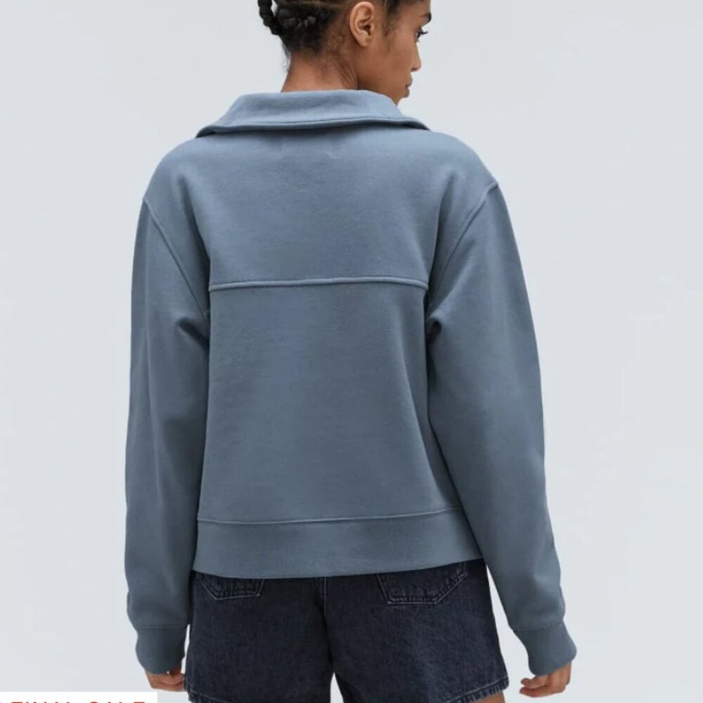 Everlane Cotton The Track Half-Zip in Faded Blue M - Picture 2 of 7